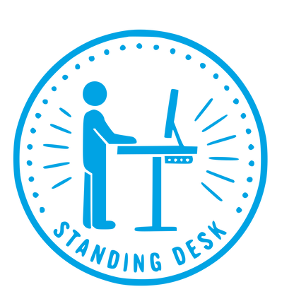 Standing Desk Badge Logo #00a3e4