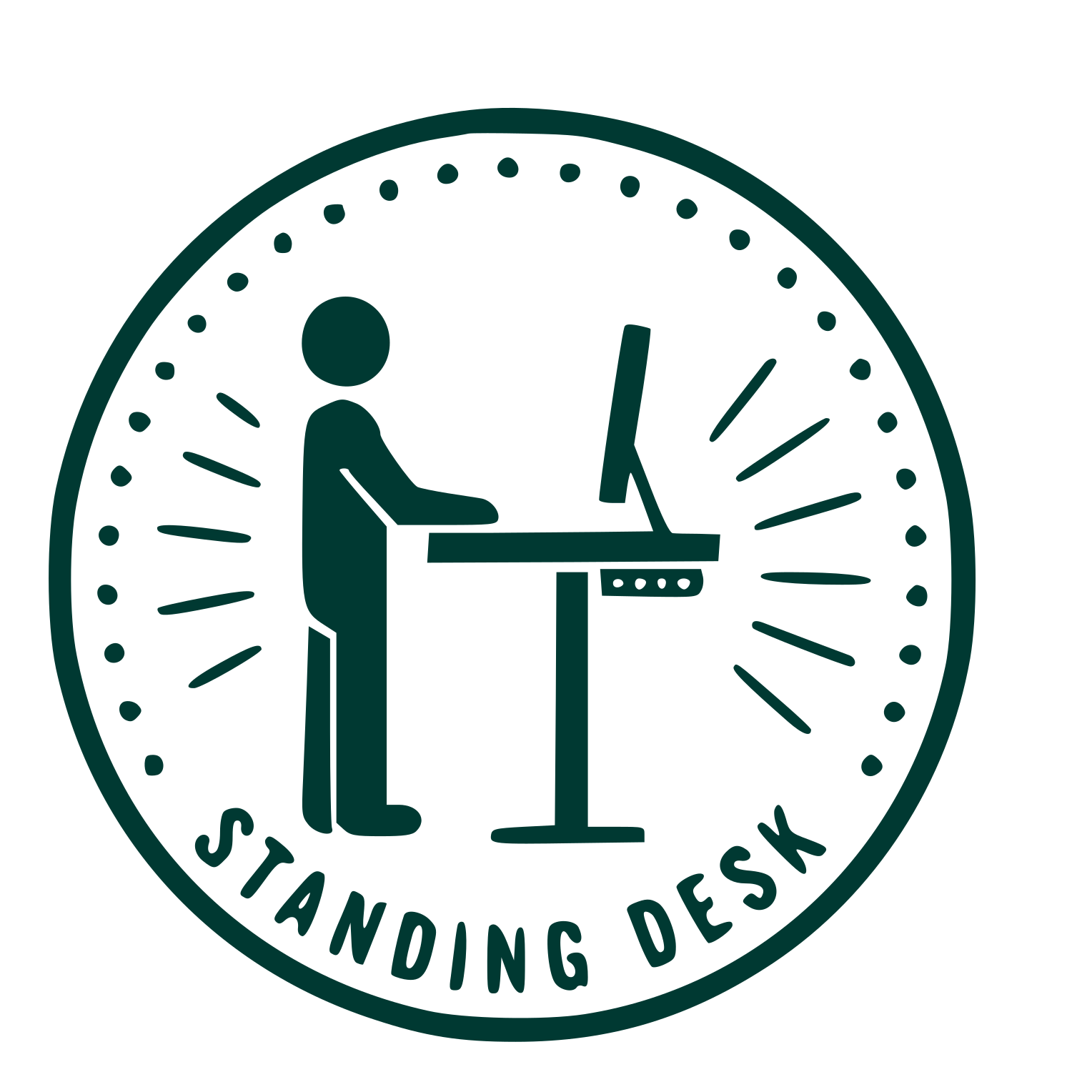 Standing Desk Badge Logo #003932
