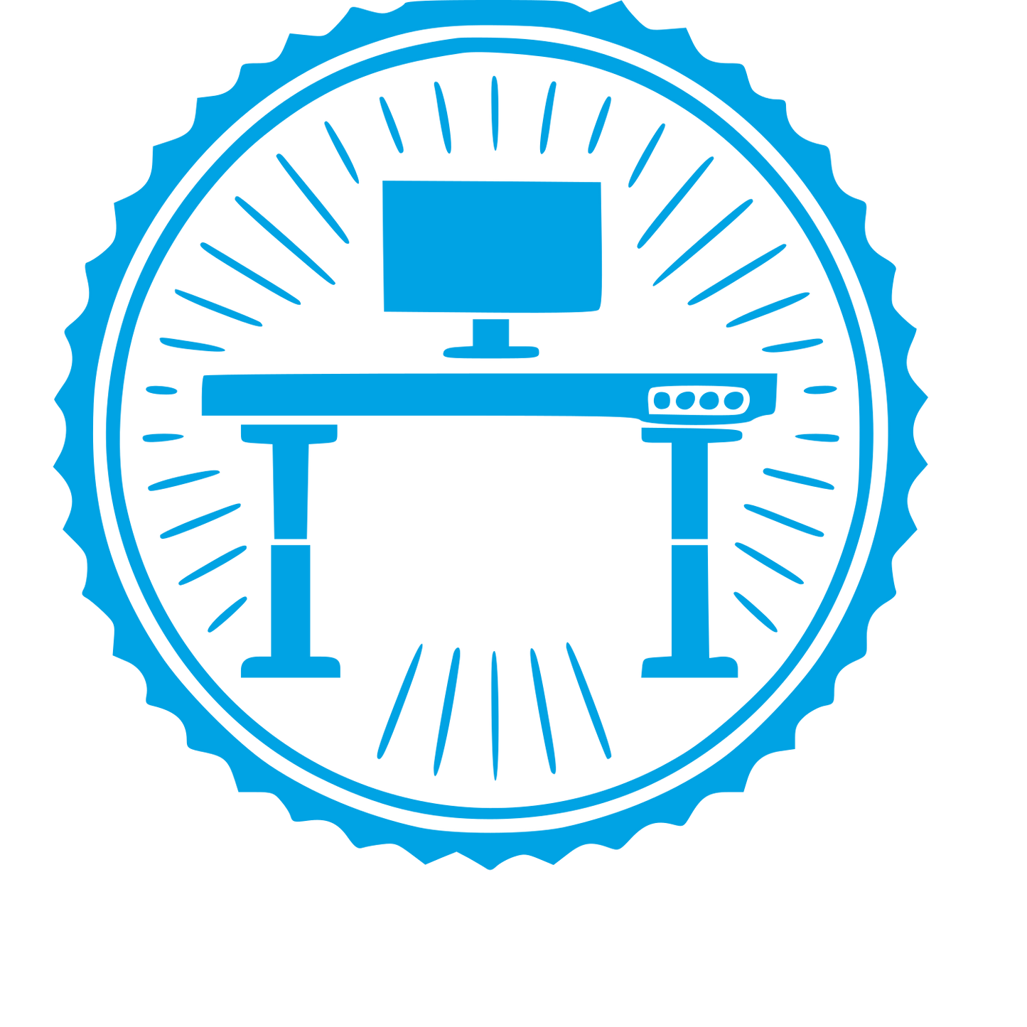 Standing Desk Badge Logo #00a3e4