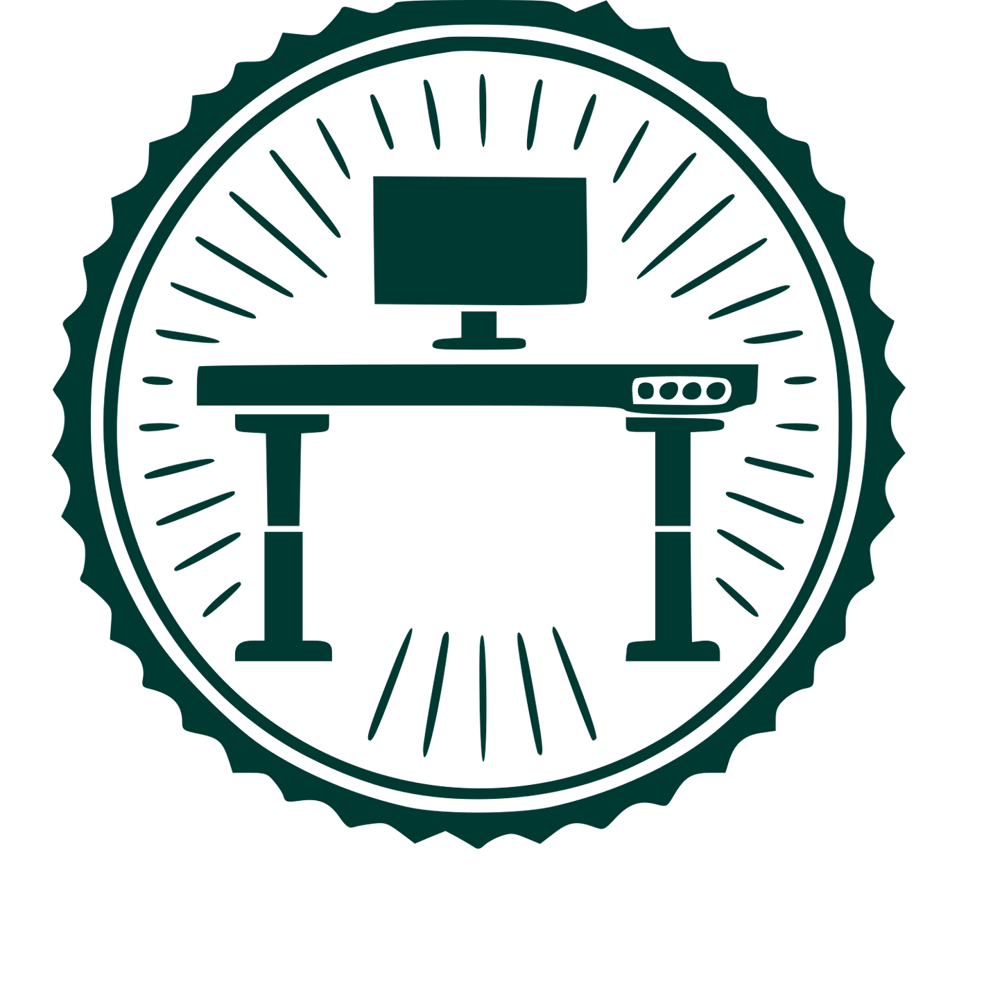 Standing Desk Badge Logo #003932