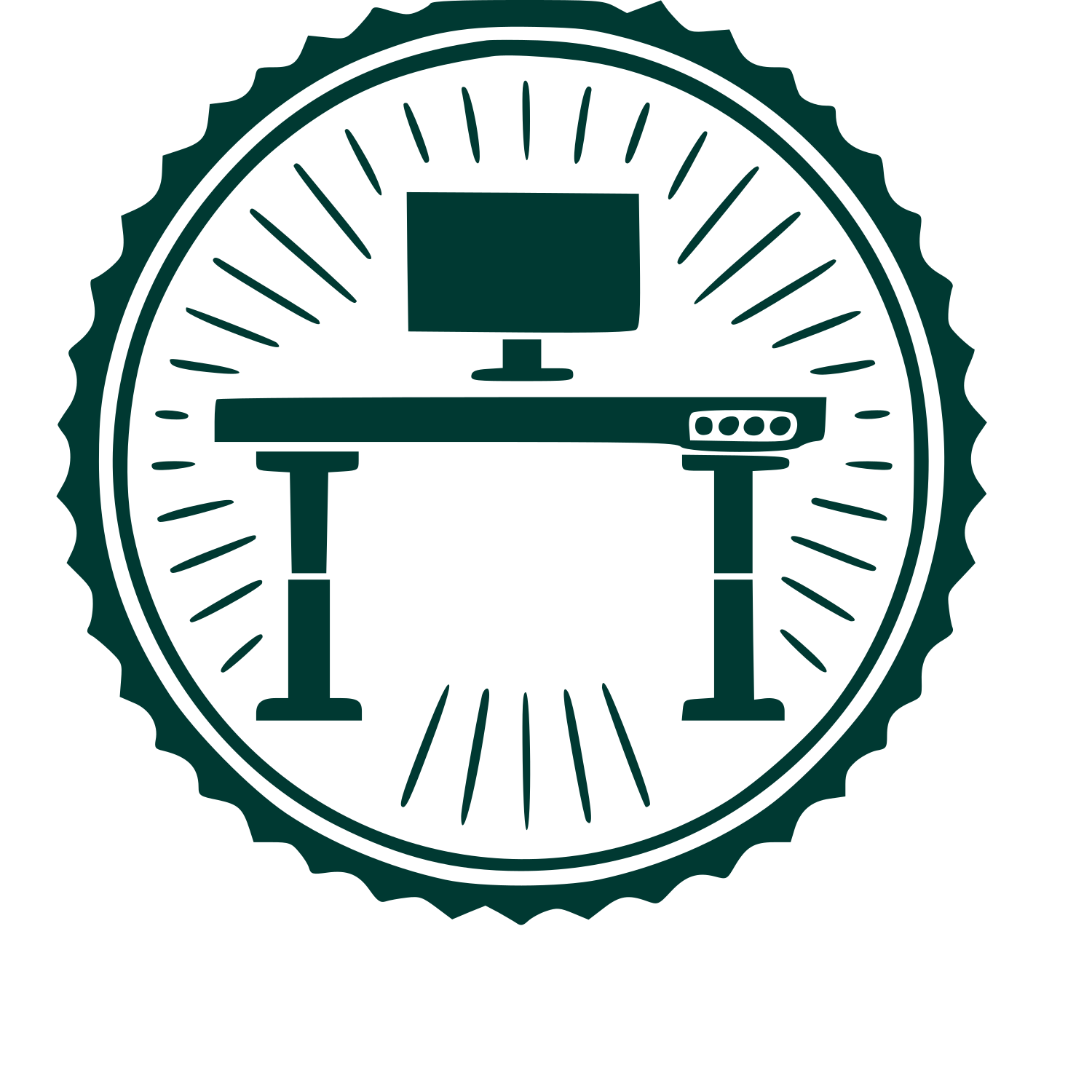 Standing Desk Badge Logo #003932