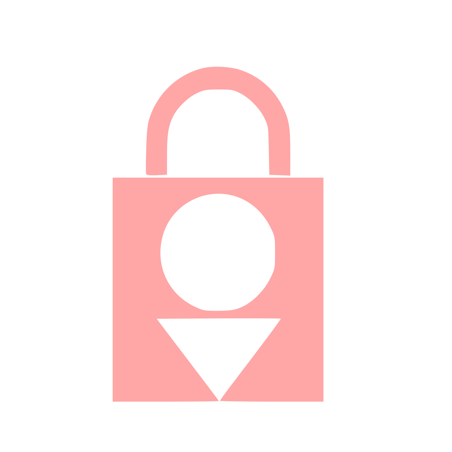 Bauhaus Padlock Tote Logo #ffa6a6