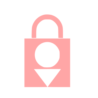 Bauhaus Padlock Tote Logo #ffa6a6