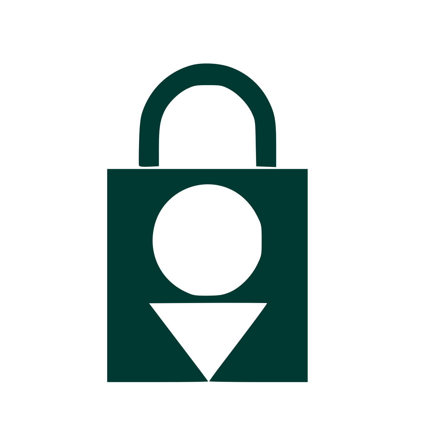 Bauhaus Padlock Tote Logo #003932