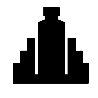 Brutalist Bottle Skyline Logo
