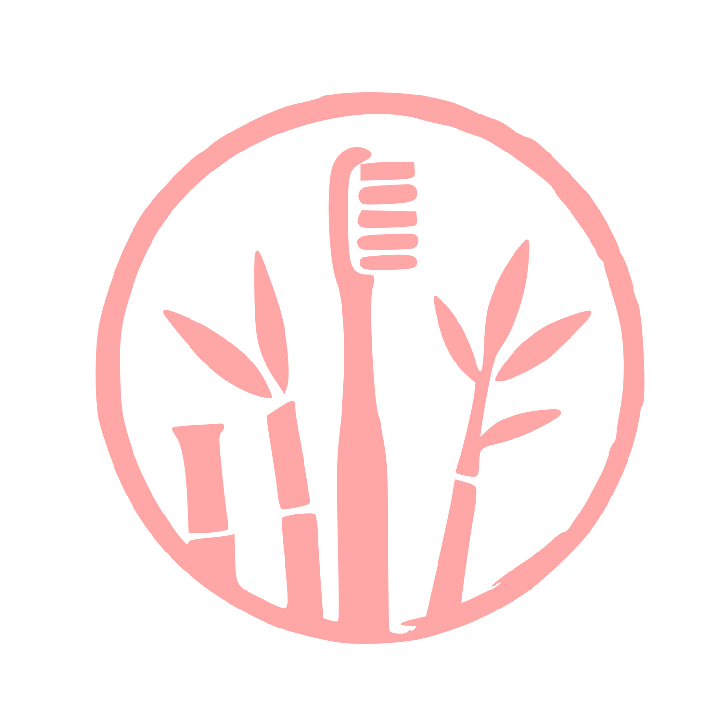 Bamboo Toothbrush Circle Logo #ffa6a6