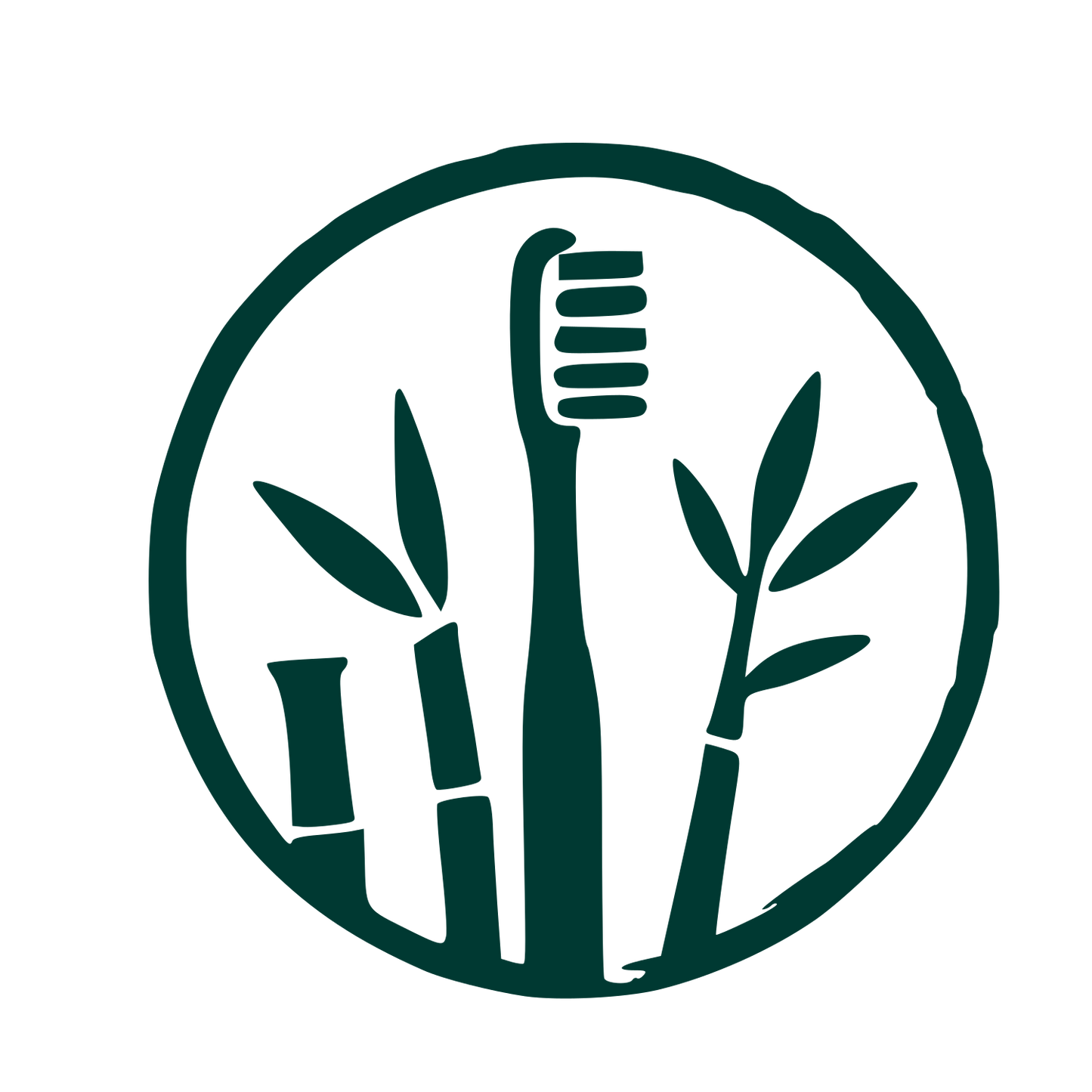 Bamboo Toothbrush Circle Logo #003932