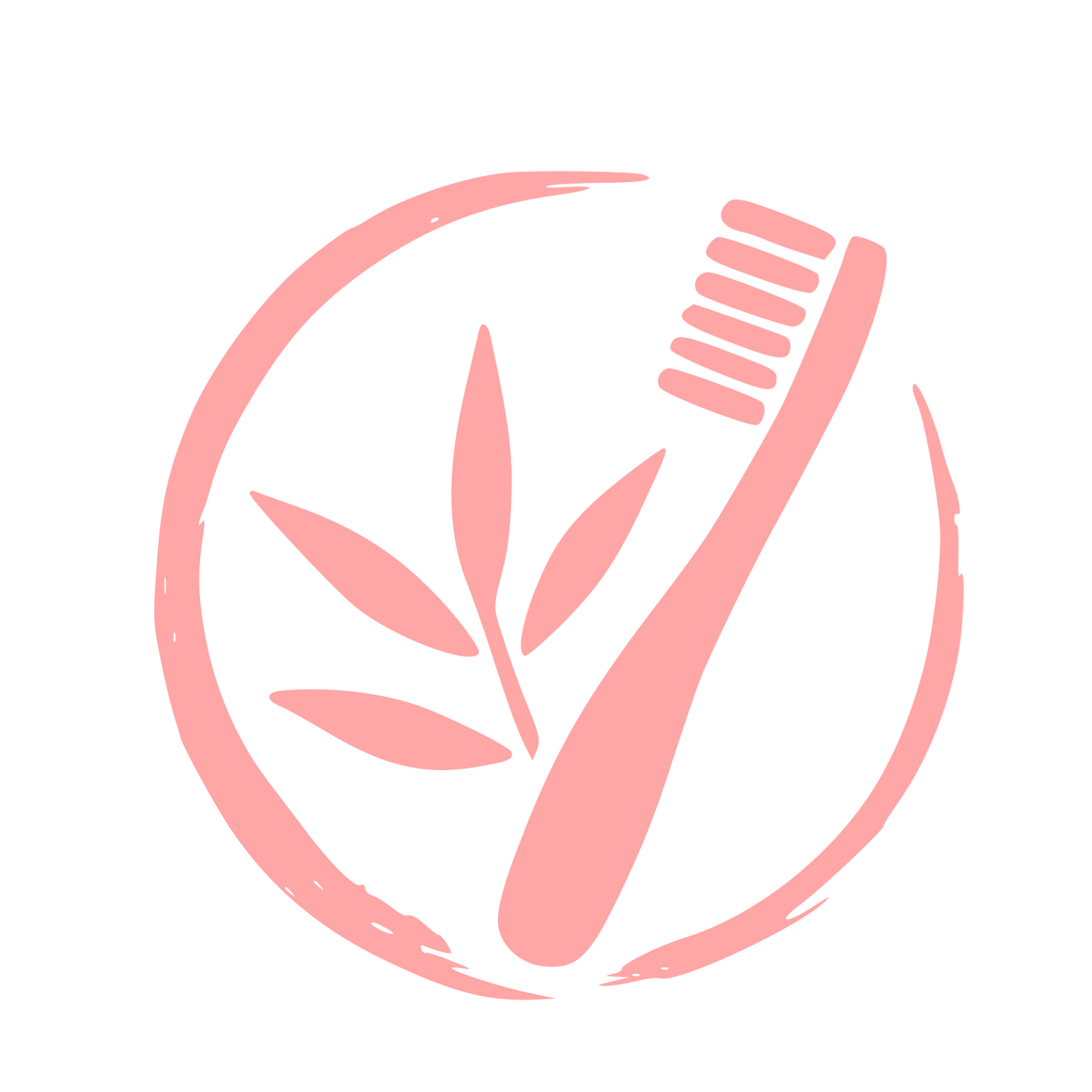 Bamboo Toothbrush Leaf Logo #ffa6a6