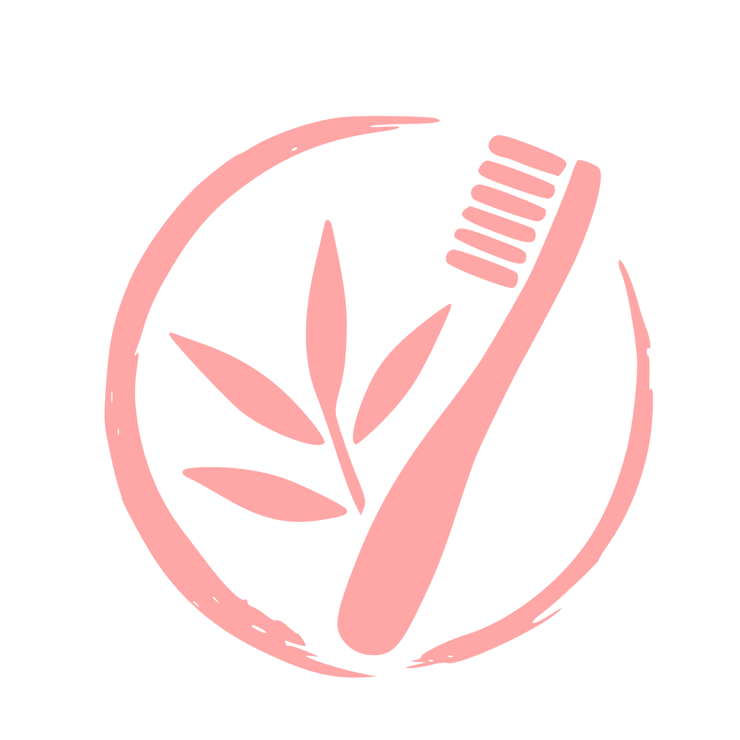 Bamboo Toothbrush Leaf Logo #ffa6a6
