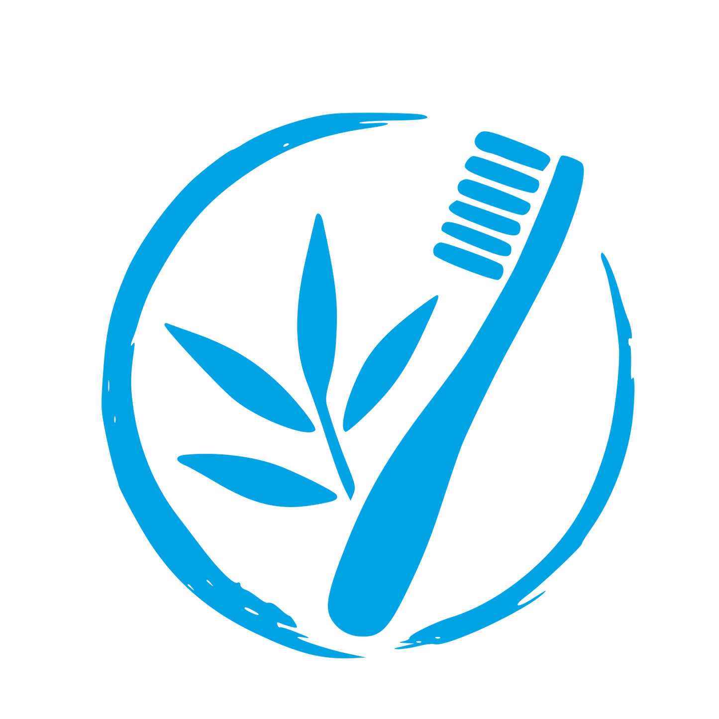 Bamboo Toothbrush Leaf Logo #00a3e4