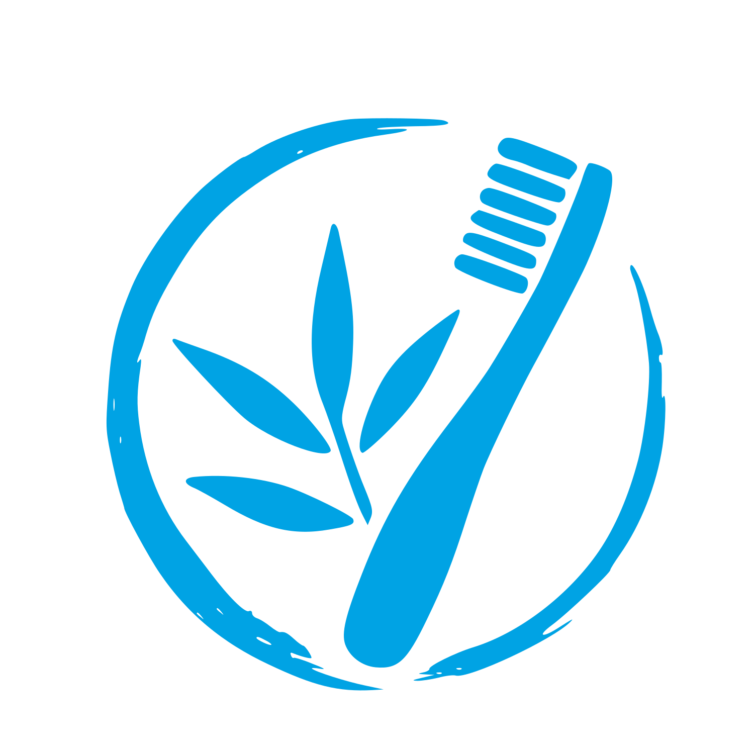 Bamboo Toothbrush Leaf Logo #00a3e4
