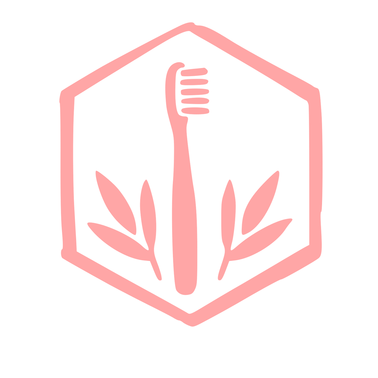 Bamboo Toothbrush Hexagon Logo #ffa6a6
