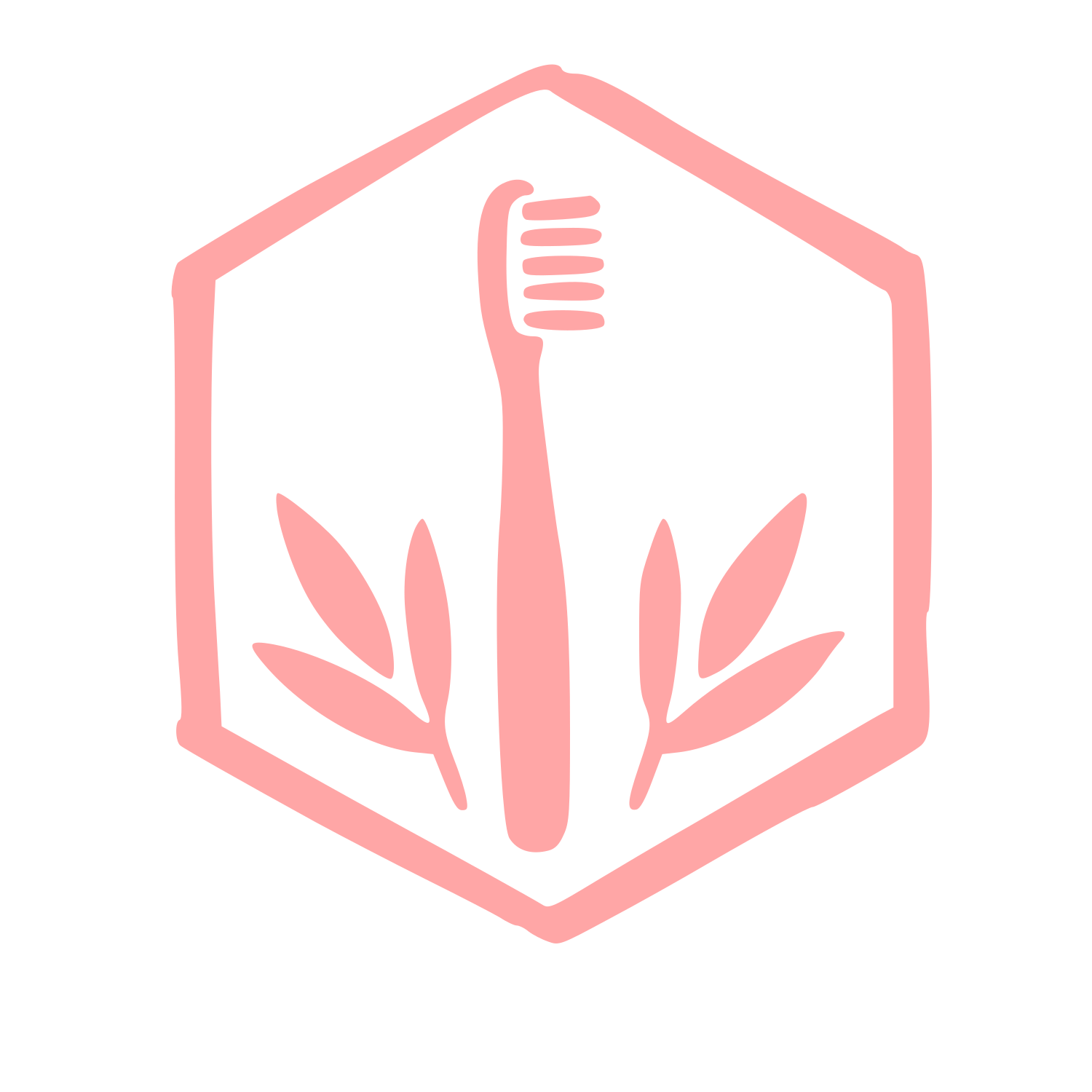 Bamboo Toothbrush Hexagon Logo #ffa6a6