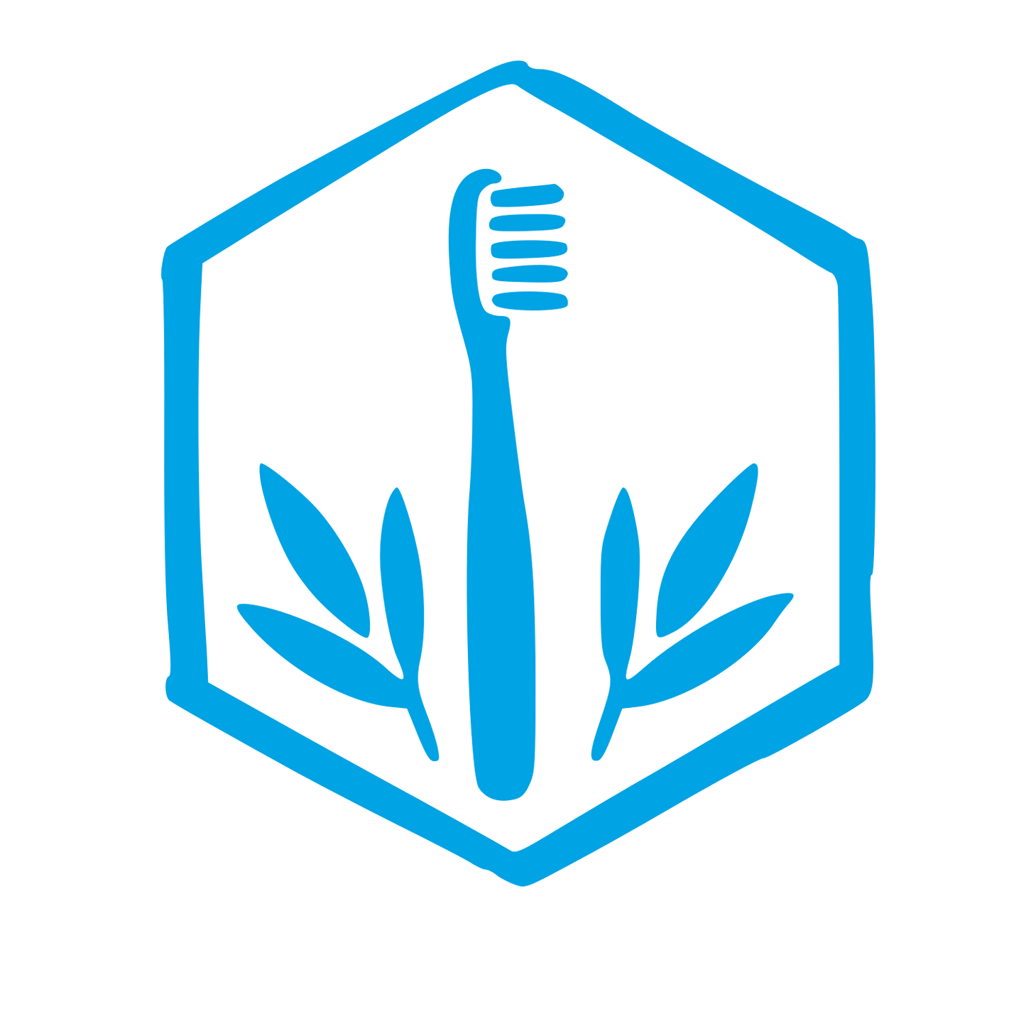 Bamboo Toothbrush Hexagon Logo #00a3e4