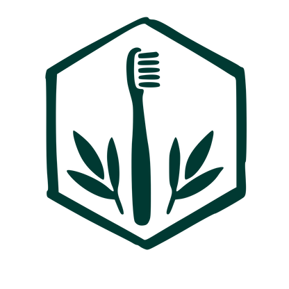 Bamboo Toothbrush Hexagon Logo #003932