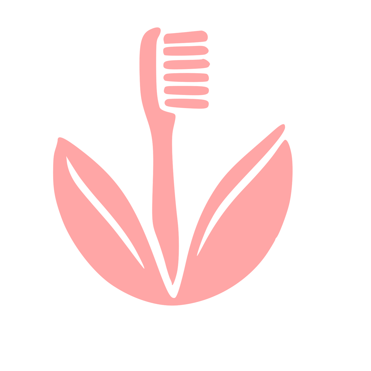 Bamboo Toothbrush Leaf Logo #ffa6a6