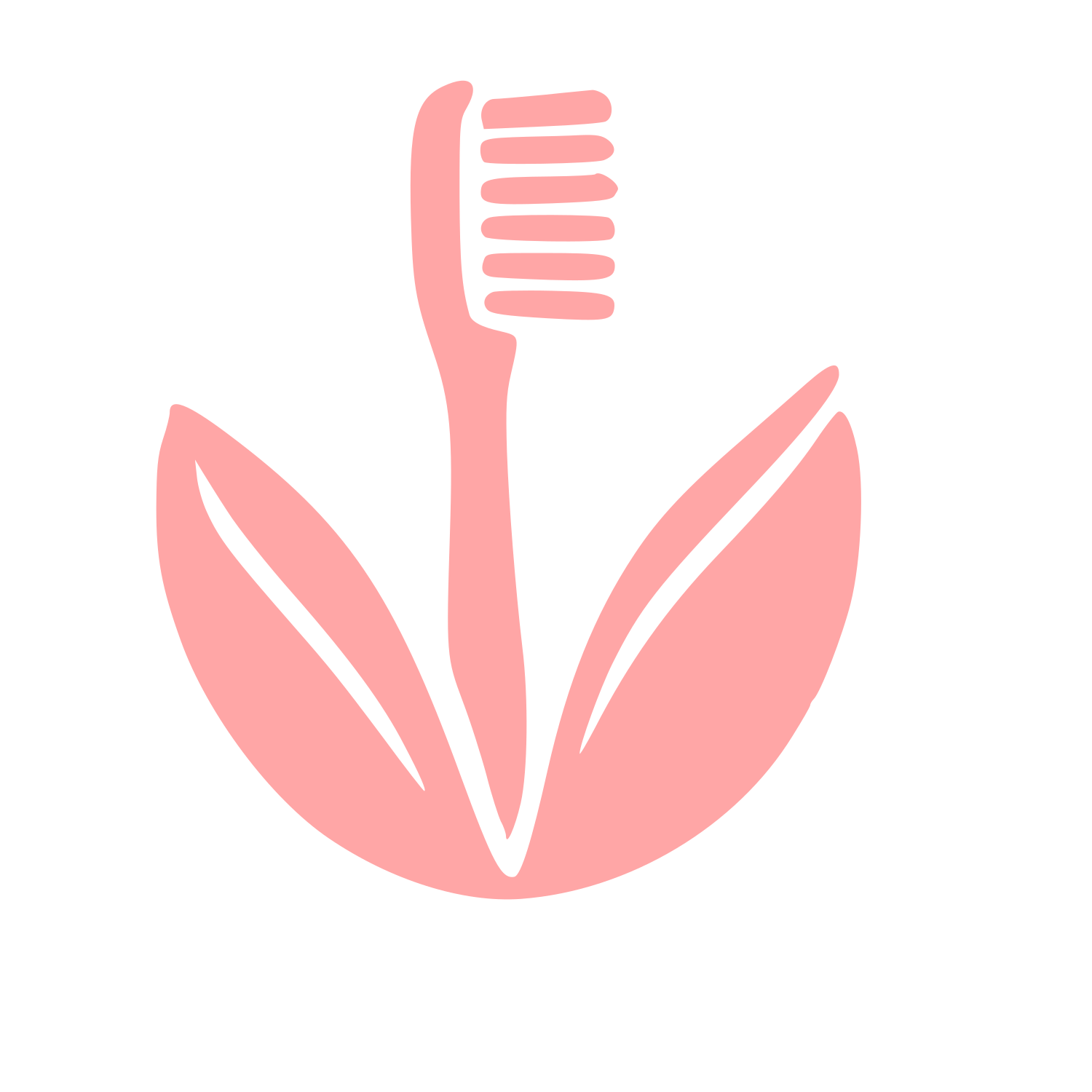 Bamboo Toothbrush Leaf Logo #ffa6a6