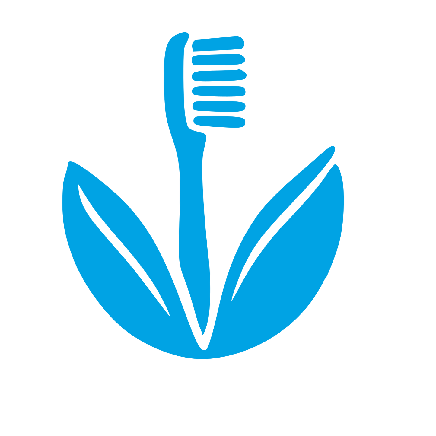 Bamboo Toothbrush Leaf Logo #00a3e4