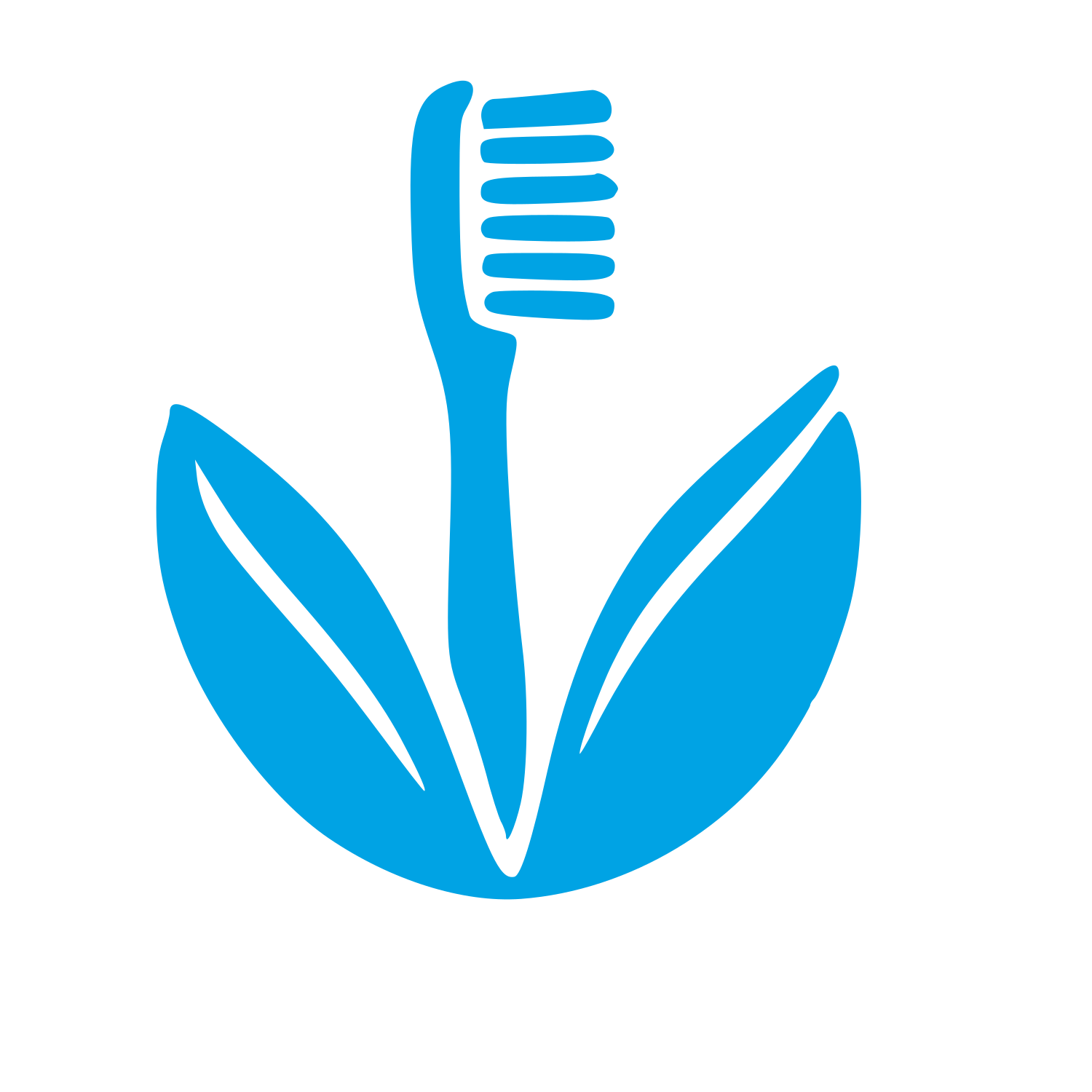 Bamboo Toothbrush Leaf Logo #00a3e4