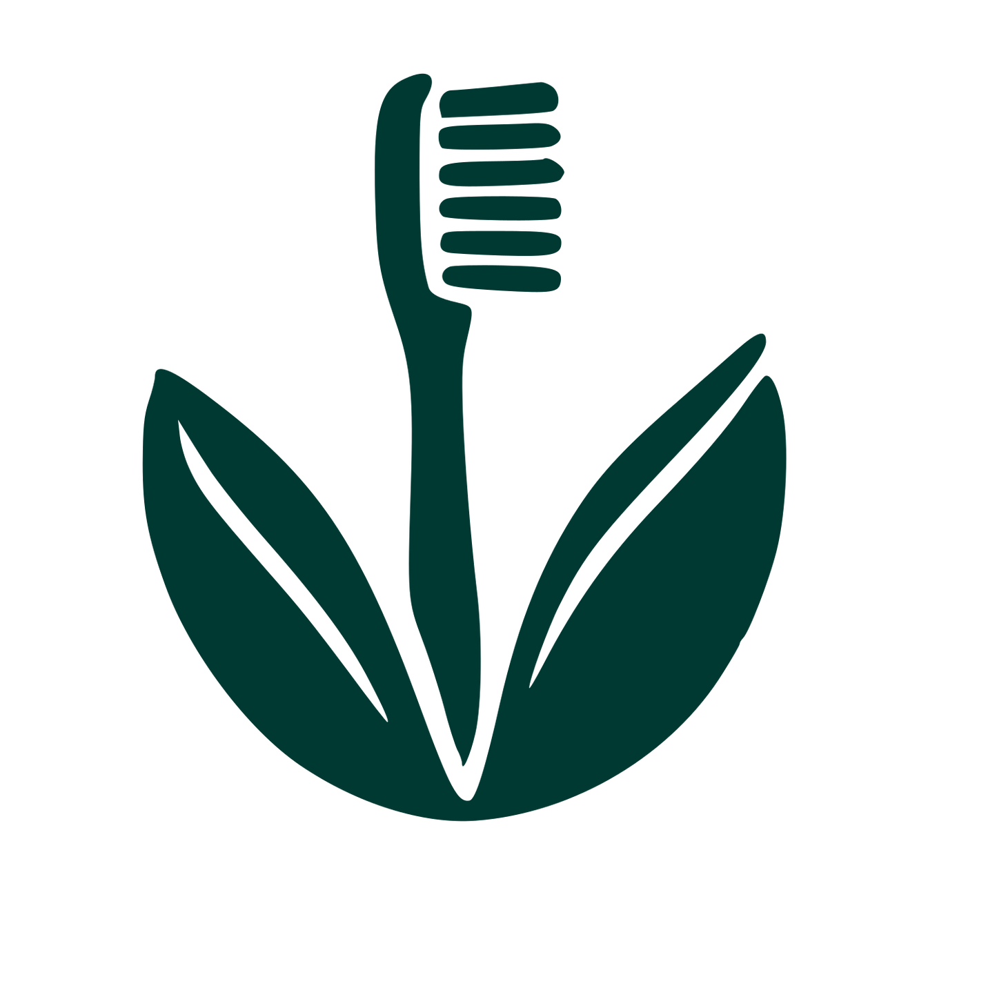 Bamboo Toothbrush Leaf Logo #003932