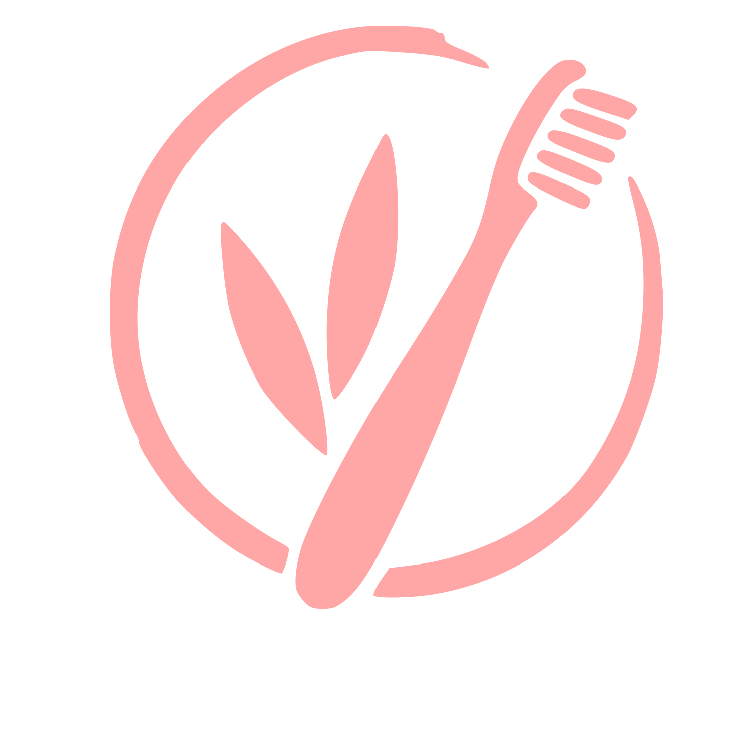 Bamboo Toothbrush Leaf Logo #ffa6a6