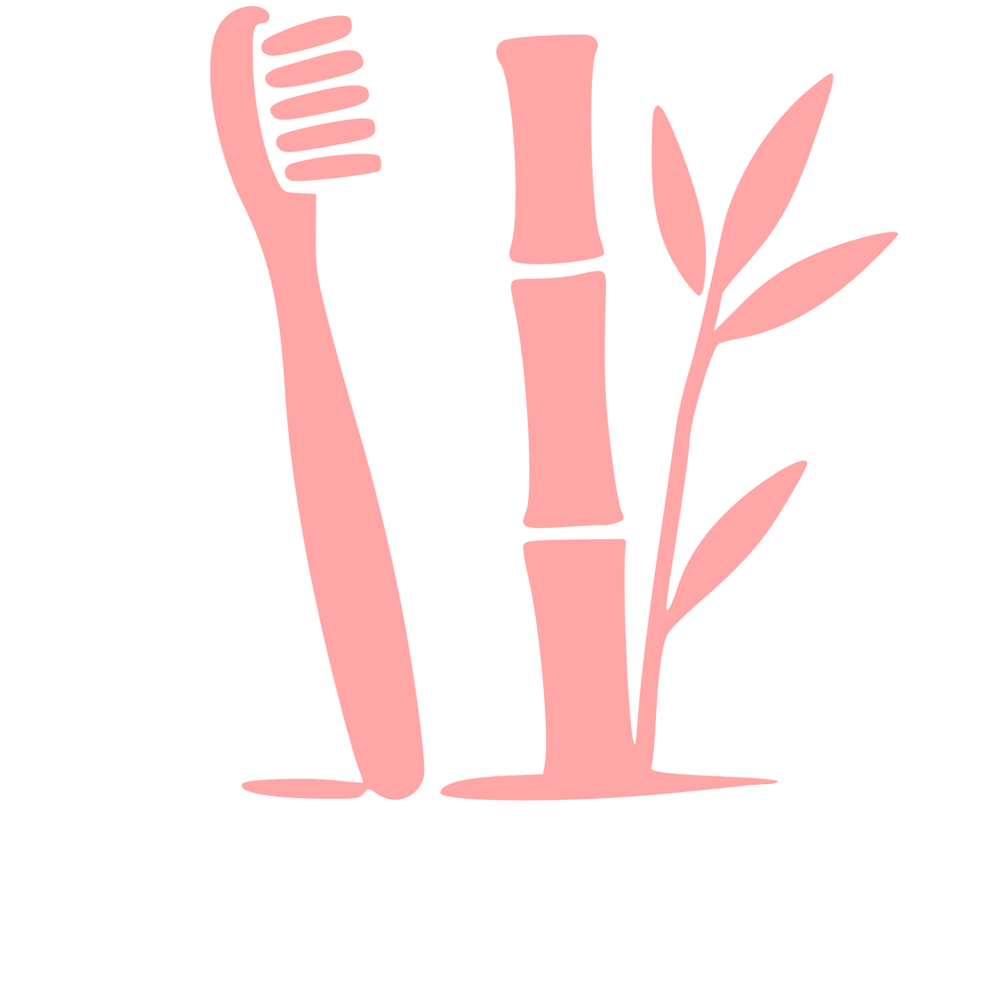 Bamboo Toothbrush Plant Logo #ffa6a6