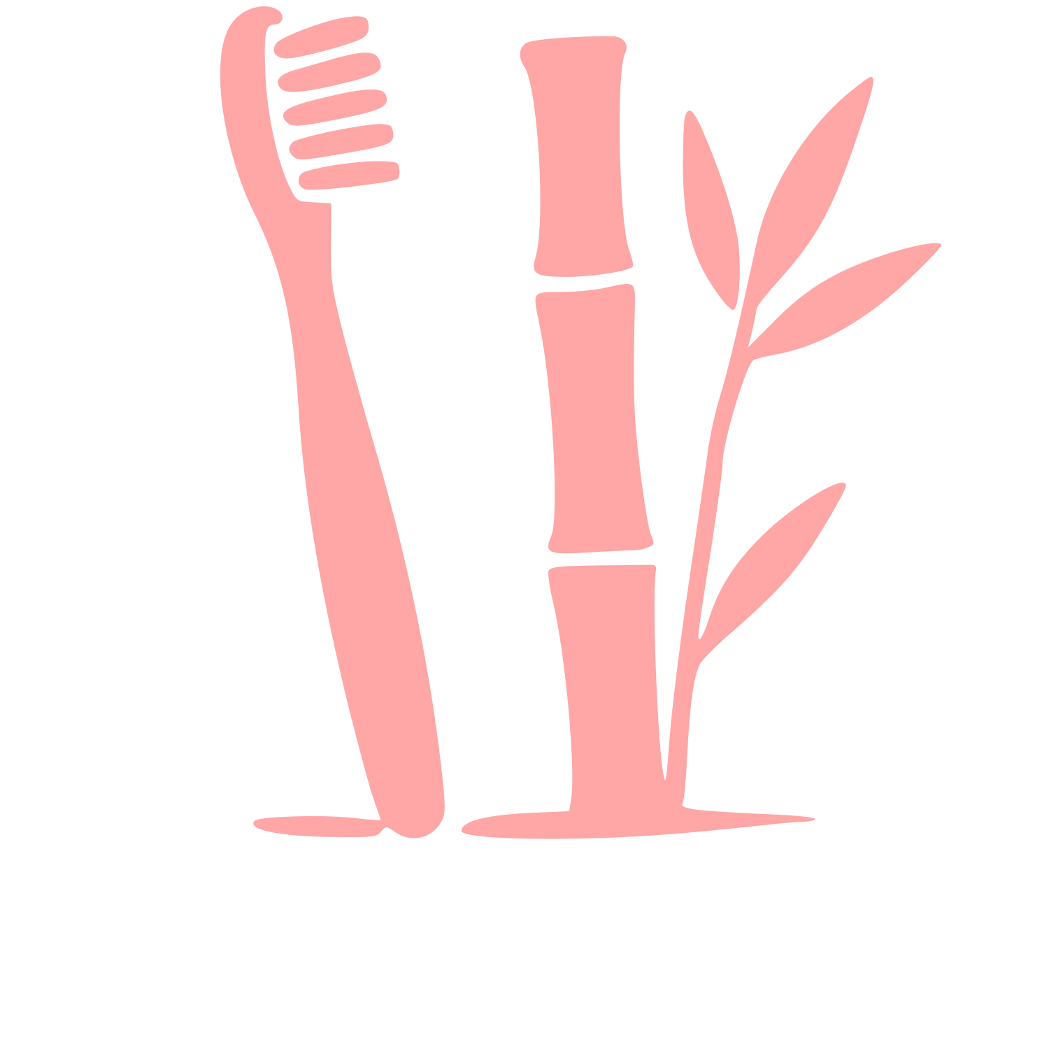 Bamboo Toothbrush Plant Logo #ffa6a6