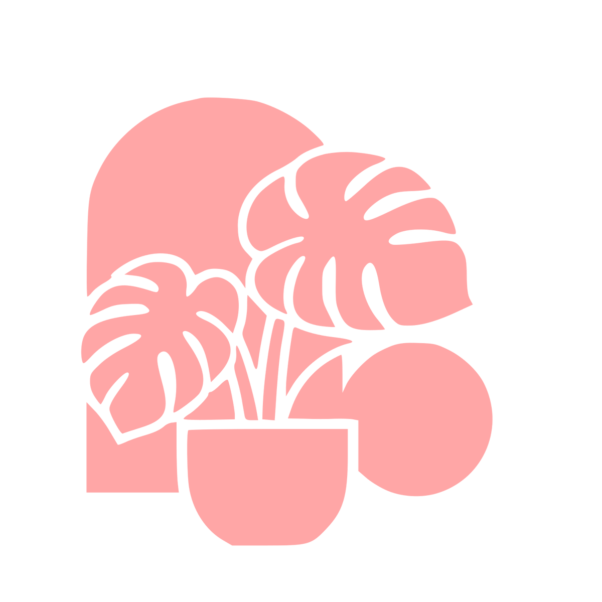 Monstera Plant Arch Logo #ffa6a6