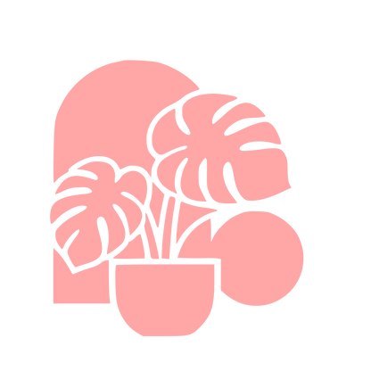 Monstera Plant Arch Logo #ffa6a6