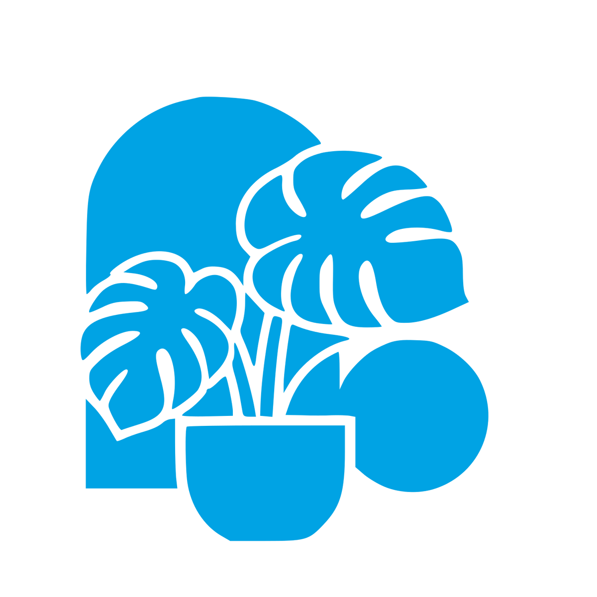 Monstera Plant Arch Logo #00a3e4
