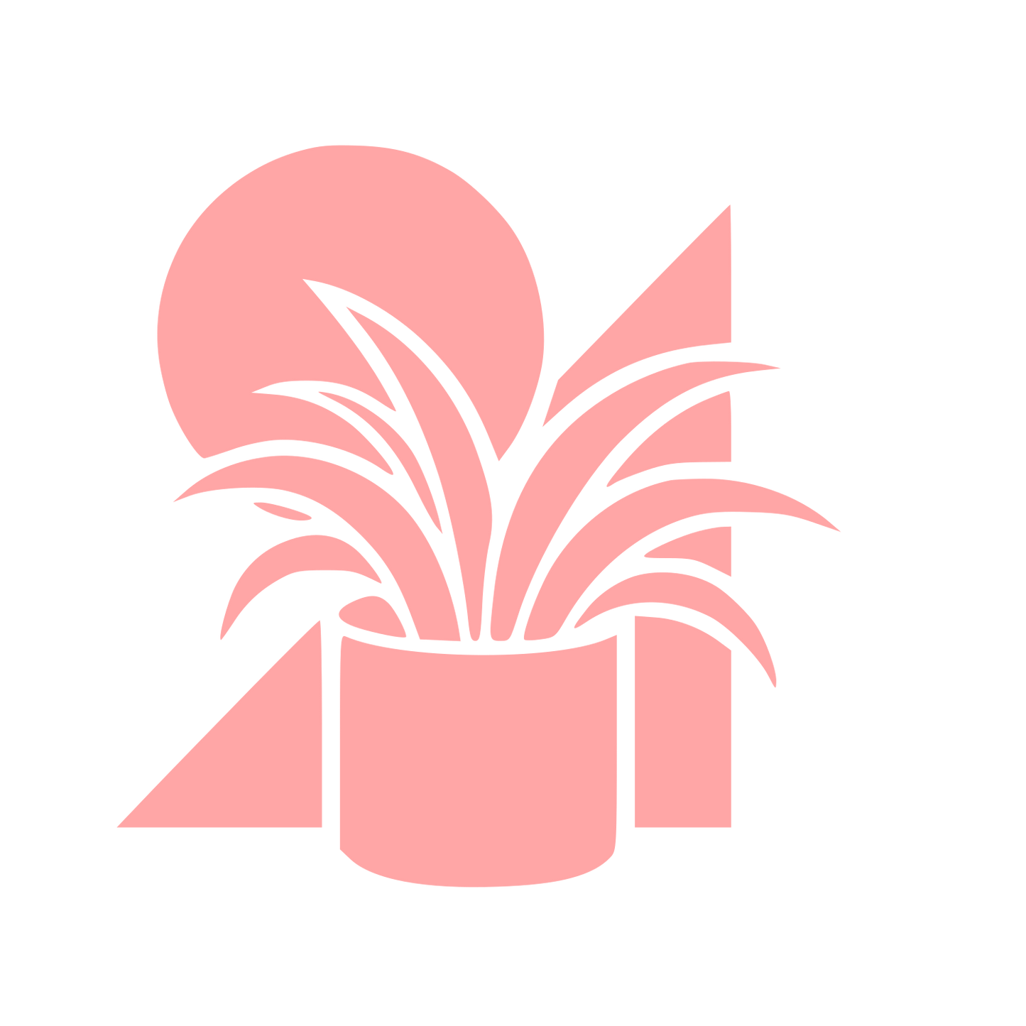 Houseplant Geometric Shapes Logo #ffa6a6