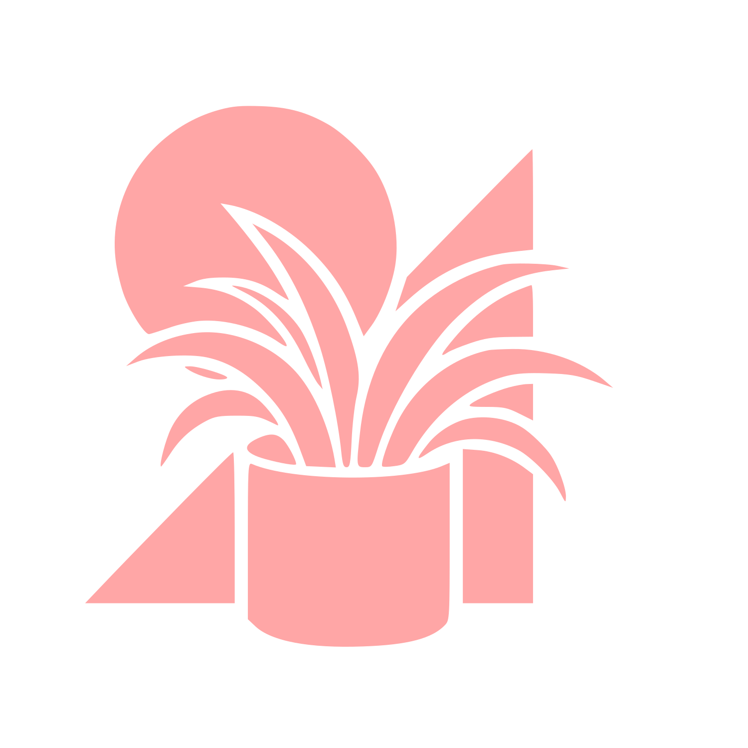 Houseplant Geometric Shapes Logo #ffa6a6