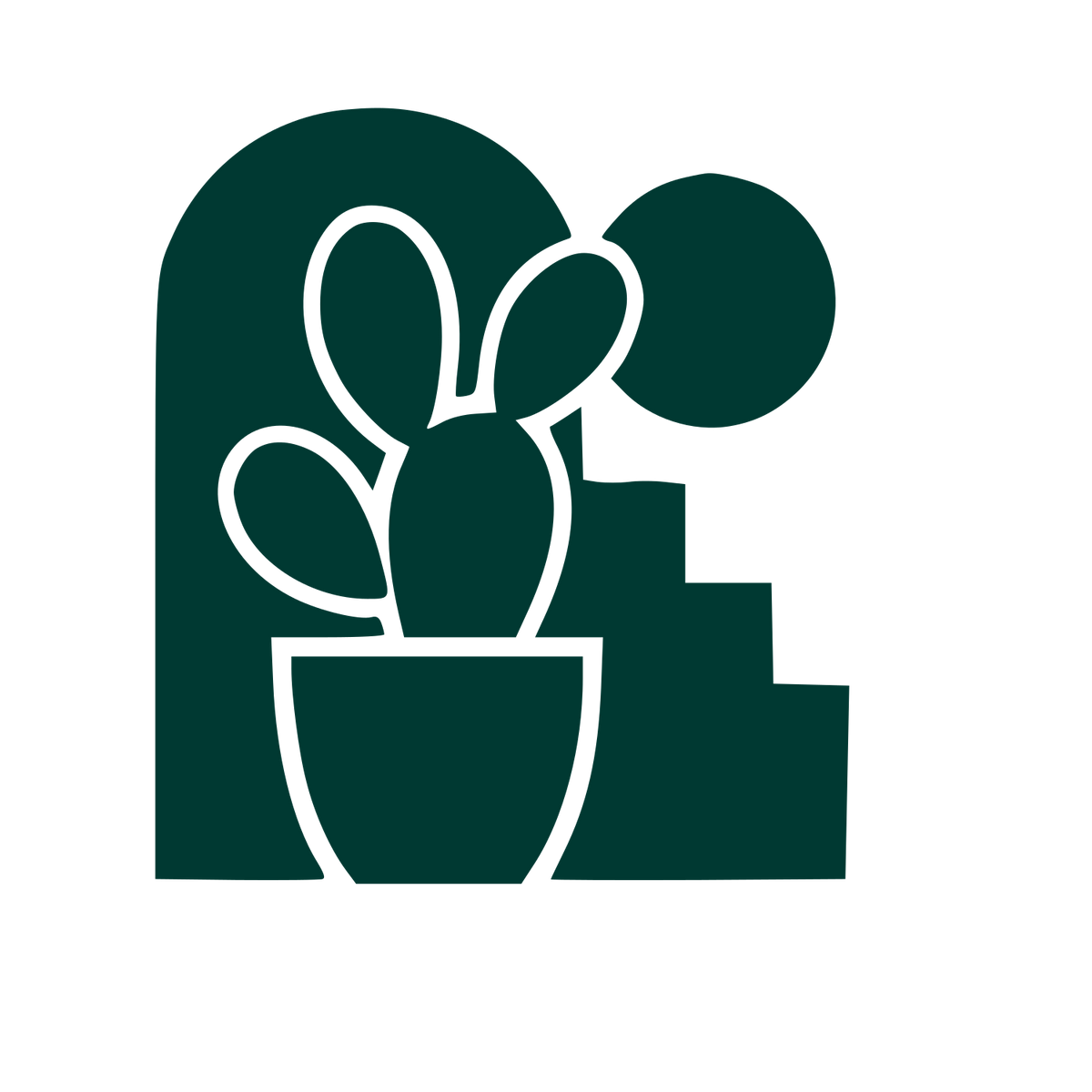 Cactus Arch Window Logo #003932