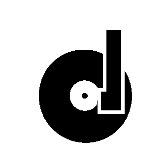 Vinyl Record Letter D Logo