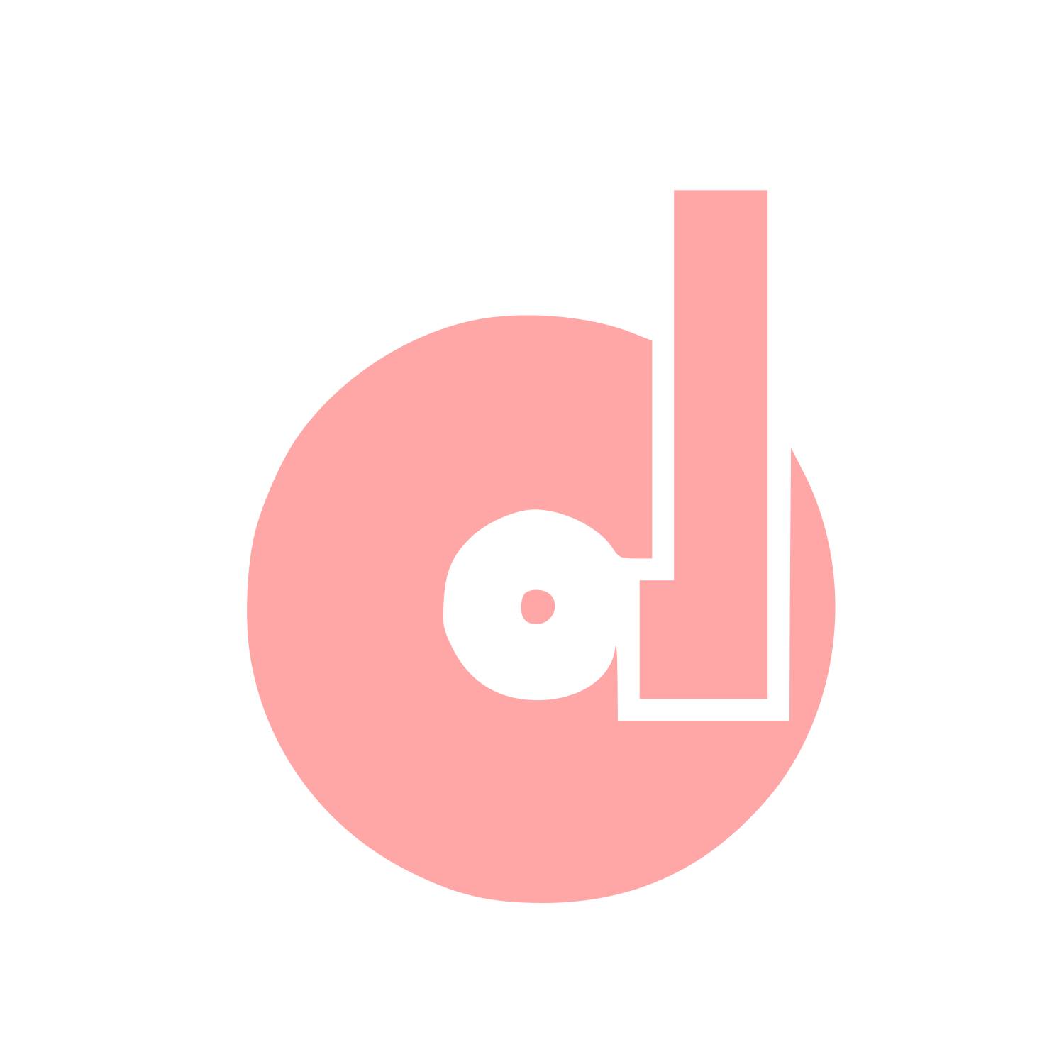 Vinyl Record Letter D Logo #ffa6a6