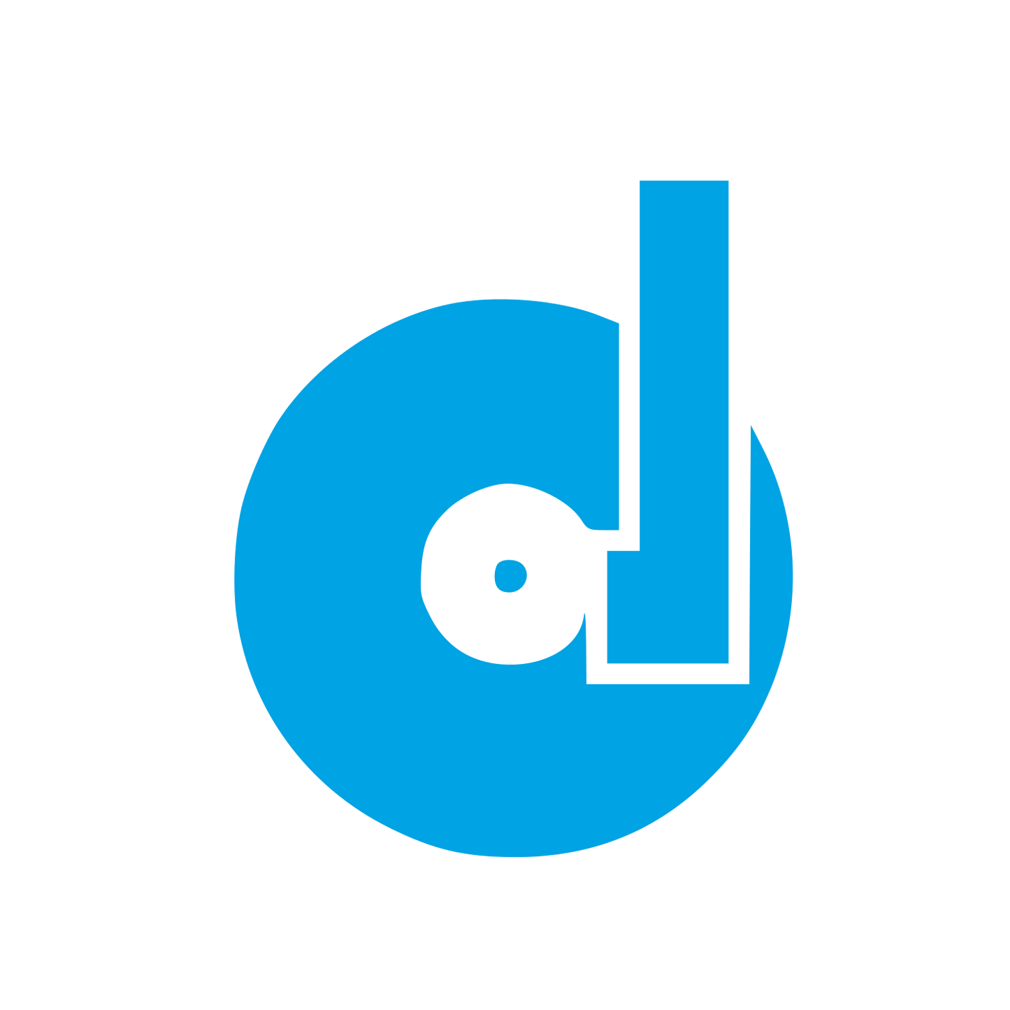 Vinyl Record Letter D Logo #00a3e4