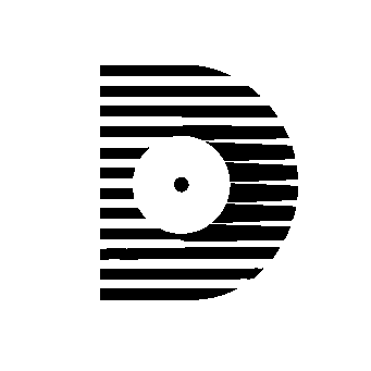 Striped Vinyl Record D Logo