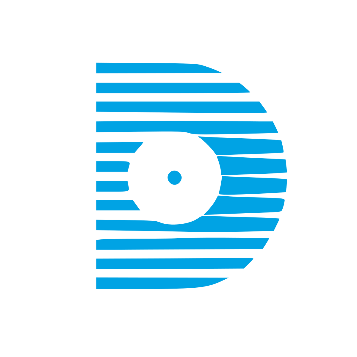 Striped Vinyl Record D Logo #00a3e4