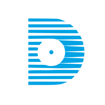 Striped Vinyl Record D Logo #00a3e4