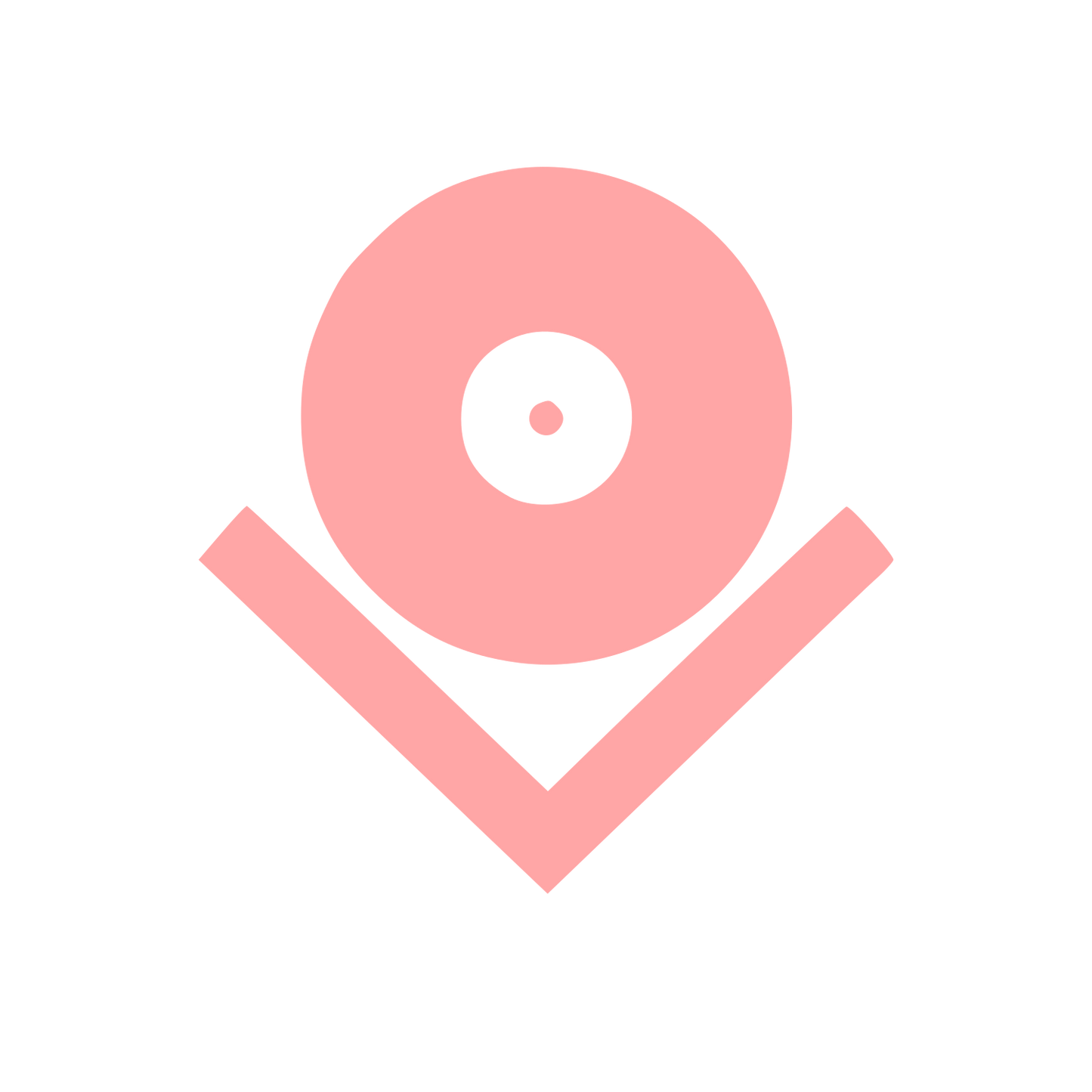 Vinyl Record Checkmark Logo #ffa6a6