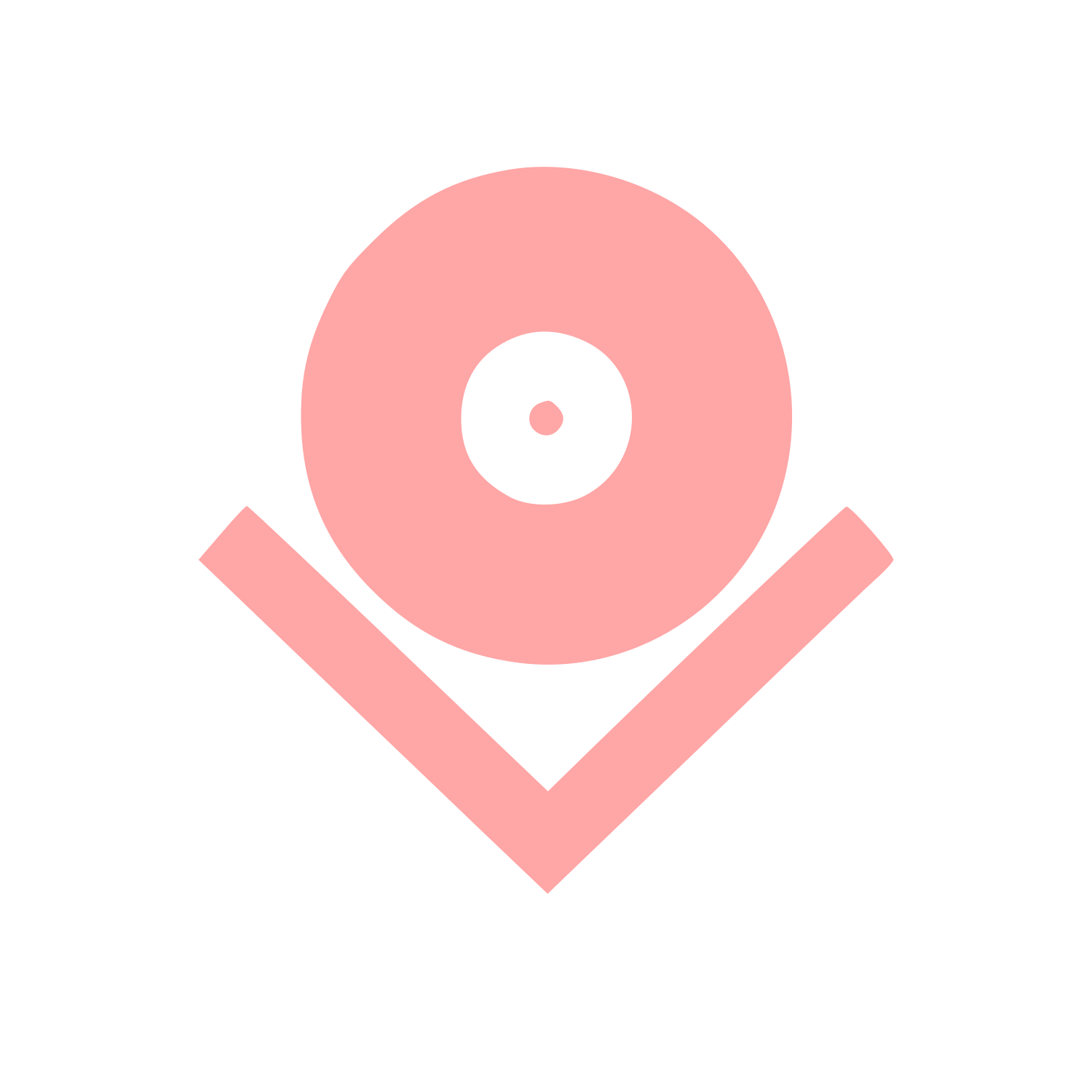 Vinyl Record Checkmark Logo #ffa6a6