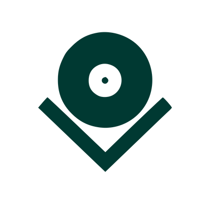 Vinyl Record Checkmark Logo #003932