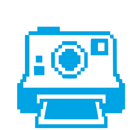 Pixel Polaroid Camera Logo #00a3e4