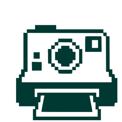 Pixel Polaroid Camera Logo #003932