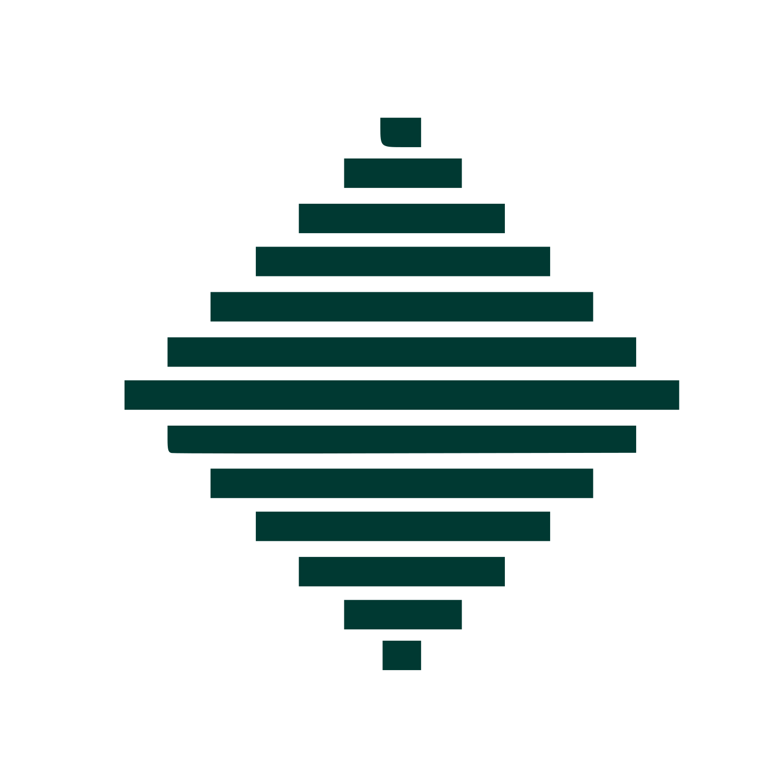 Pixel Diamond Stack Logo #003932
