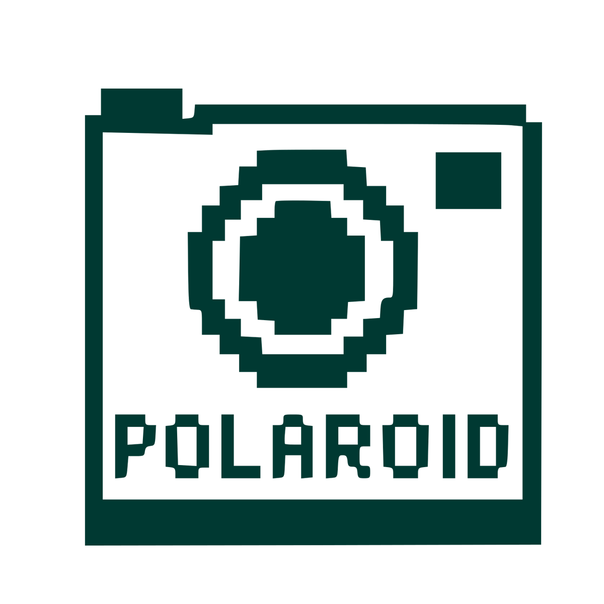 Pixel Polaroid Camera Logo #003932