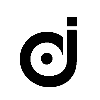 DJ Turntable Letter Logo