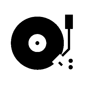 DJ Turntable Record Player Logo