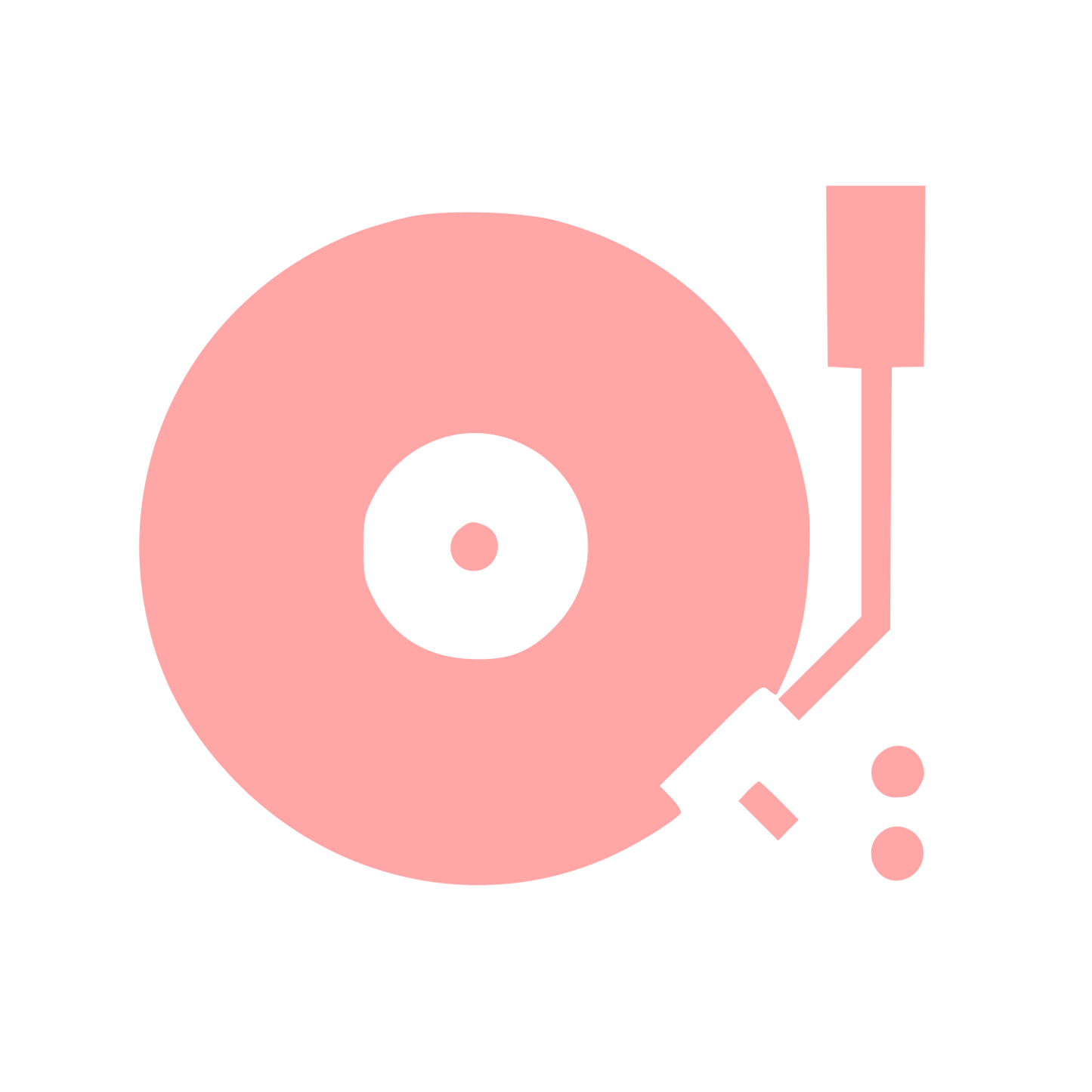 DJ Turntable Record Player Logo #ffa6a6