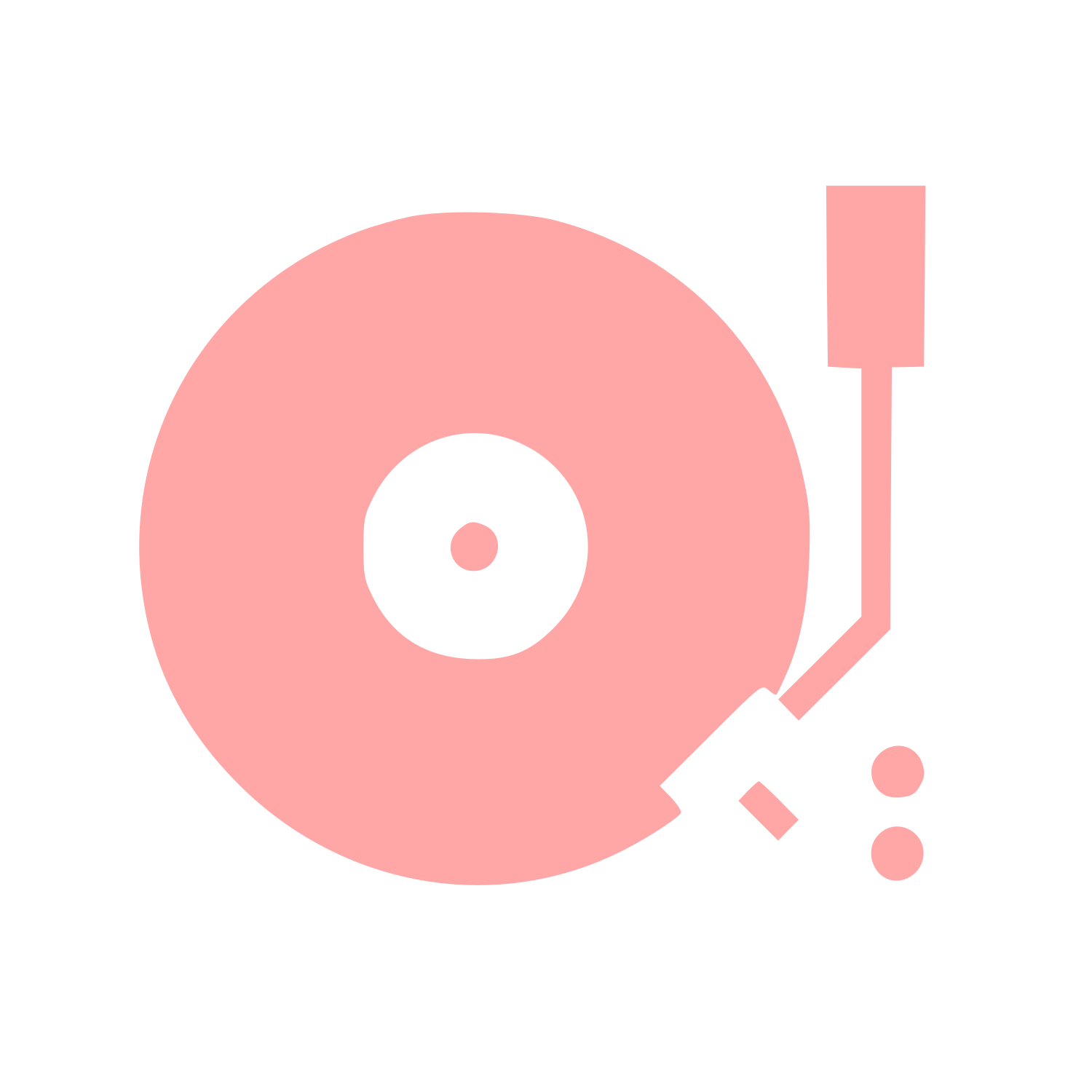 DJ Turntable Record Player Logo #ffa6a6